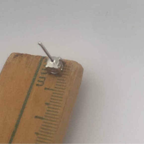 STERLING Silver & Clear / White Cz Stone Front Back Pekaboo Earrings 20mm - Picture 7 of 8